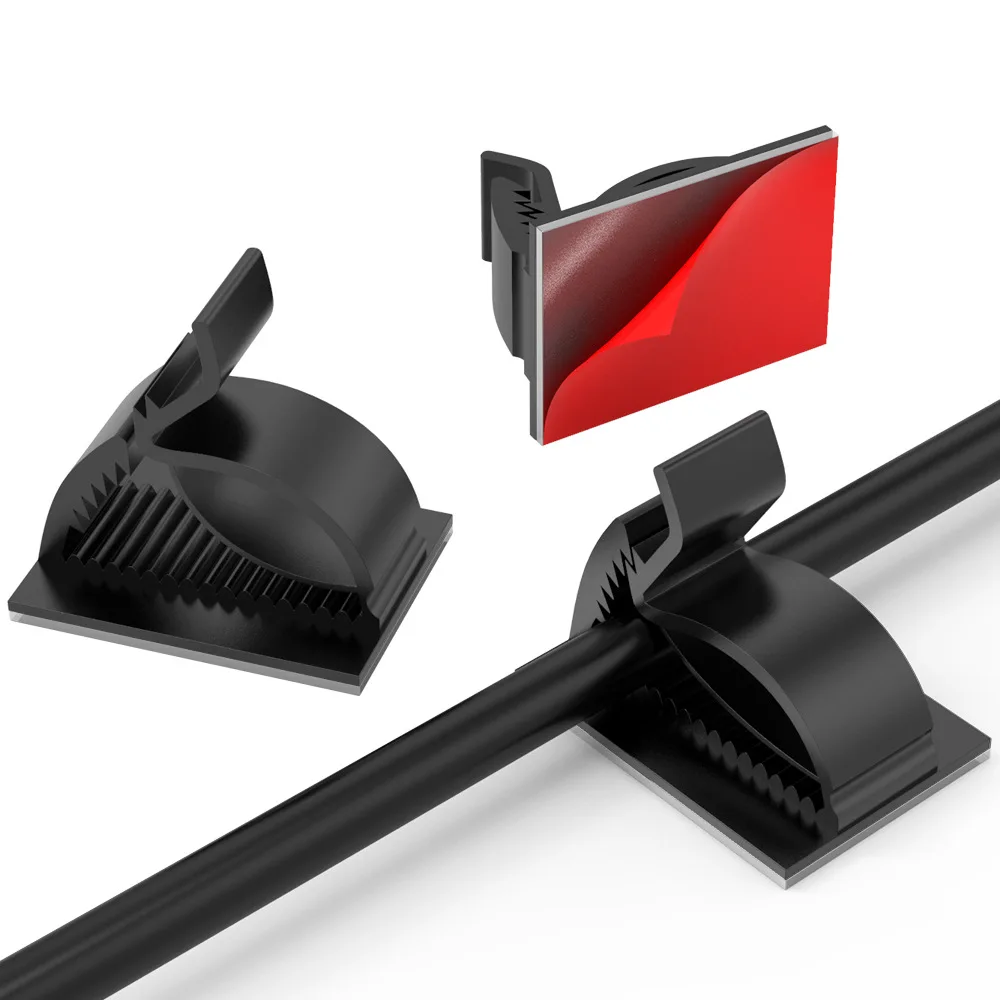 20/10/5PCS Self Adhesive Cable Organizer Clips Adjustable Desk Tidy Wire Cord Manager Fastener Clamp USB Cable Fixing Clips