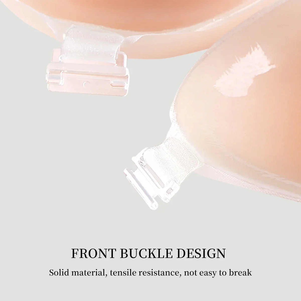 Reusable silicone bra with invisible gathering nipple straps for lifting and strapless sexy wedding dress party women's bra