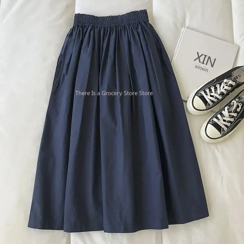 Jupe midi plissée noire pour femme, style auditif, vêtements vintage, décontractés, à la mode, pour le travail, nouvelle collection été 2024