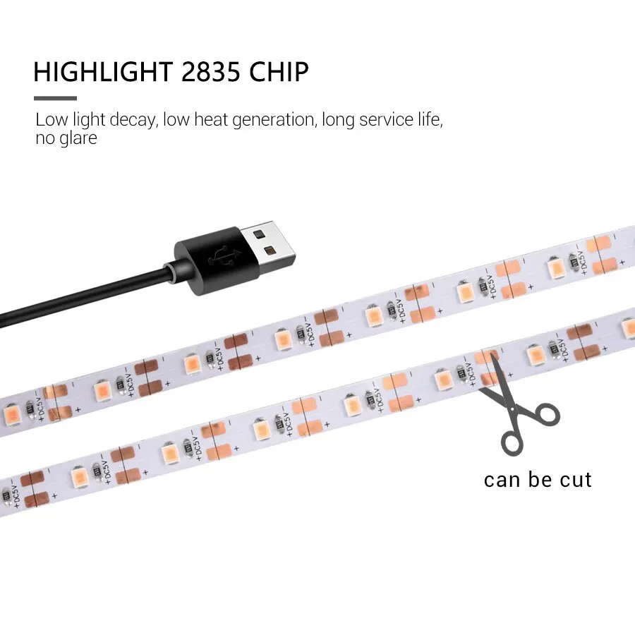 5V USB LED 植物ライト成長 LED ストリップ 1-5 メートルフルスペクトル防水 LED チップ温室花苗成長テント水耕