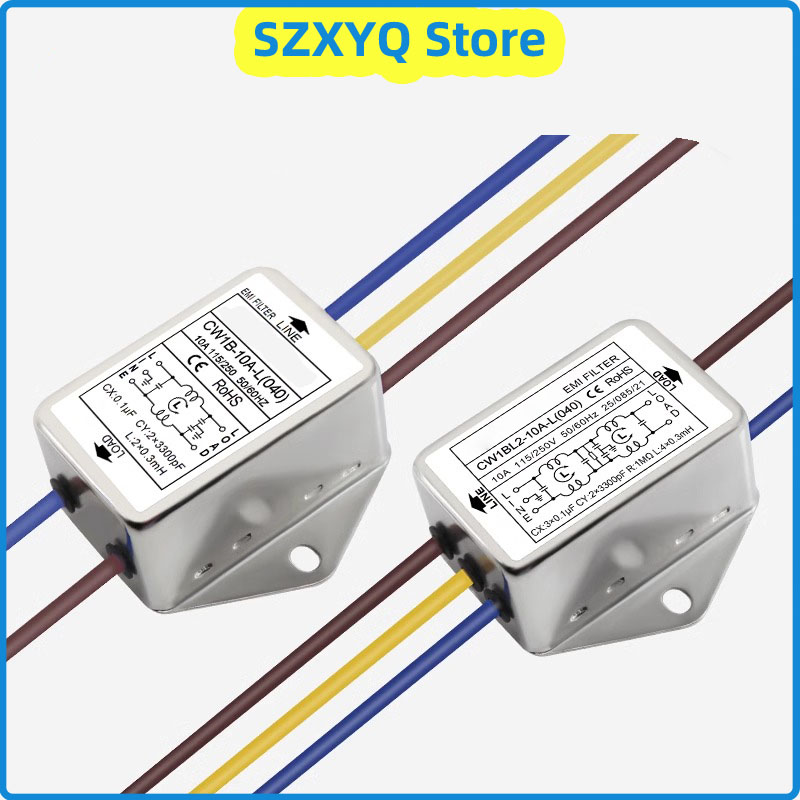 Фильтр питания CW1B-3A/6A/10A-L(040) AC 250 В с проводом аудиоочиститель EMI защита от помех EMI линия аудиоочиститель