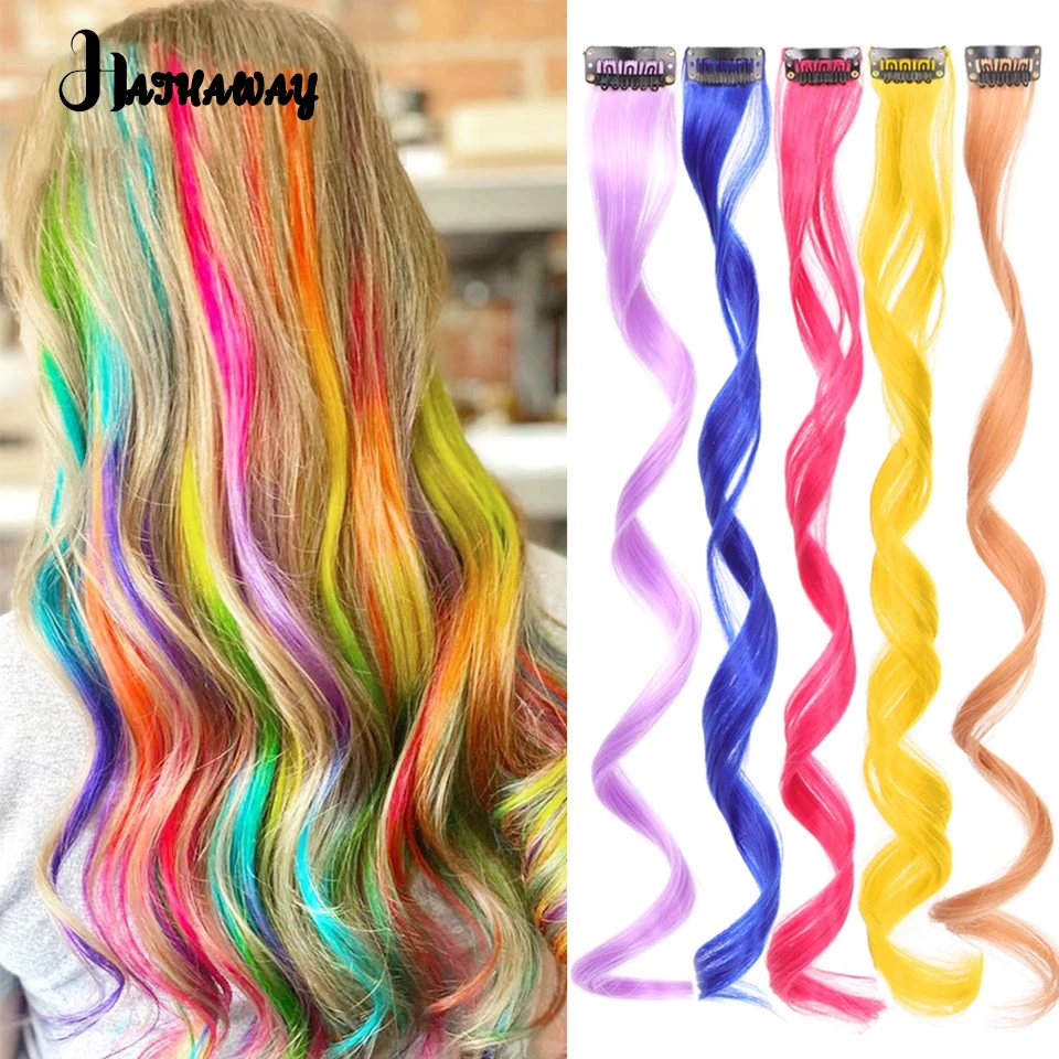 Synthetische Kleur Hangende Oor Verven Pruik Stuk Highlights Lang Krullend Haar Pruik Stuk Vrouwelijk Lang Haar Haarverlenging Uit Één Stuk