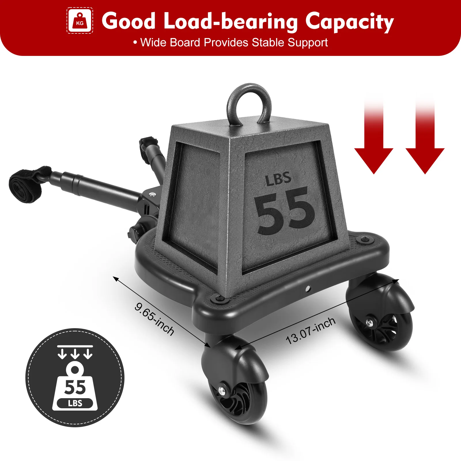 Tablero de cochecito universal Cochecito de pie para caminar 360 °   Tablero de cochecito de rotación con asiento, diseño estable, patines para bebés de dos ruedas