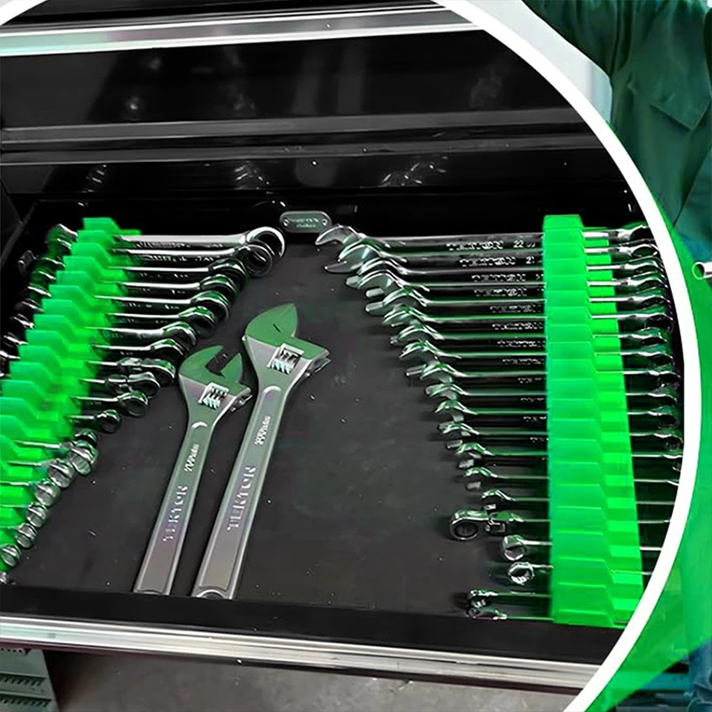 20-Pocket Magnetic Wrench Organizer Wrench Organizer Set for Tool Box Wrench Holder for Tool Durable Spanners Storage Organizer
