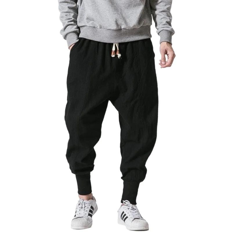 FGKKS Pantaloni da uomo Brand New Stile cinese Jeans a gamba larga Pantaloni sportivi in cotone Pantaloni sportivi da uomo comodi di qualità