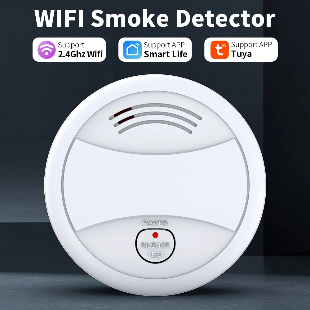 Tuya WiFi Khói Lửa Bảo Vệ Đầu Báo Khói Báo Cháy An Ninh Gia Đình Lính Cứu Hỏa Cảm Biến Khói