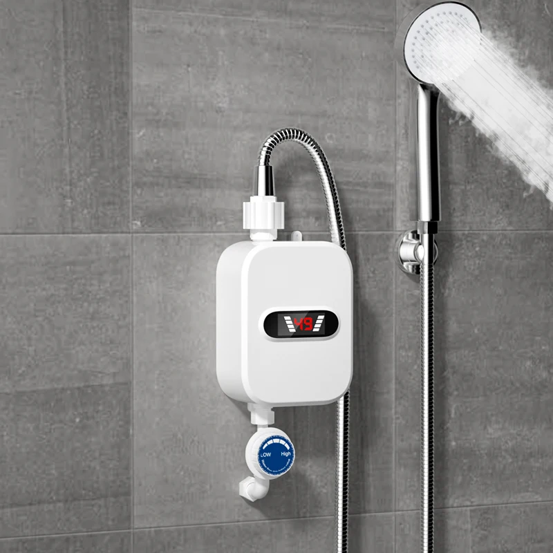 3500 W elektrischer Mini-Durchlauferhitzer, Badezimmer-Wasserhahn, Wasserhahn, Heizung, 3 Sekunden Durchlauferhitzer, Duschkopf-Set