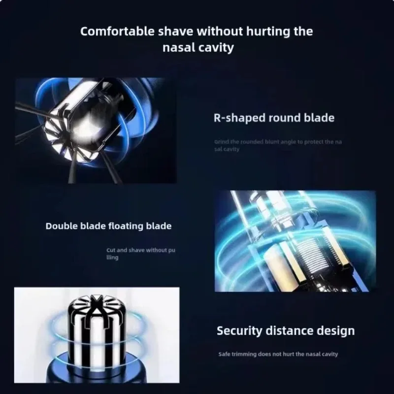 หูและจมูกผมTrimmerสําหรับชาย 360 หมุนDual-Bladeเครื่องโกนหนวดไฟฟ้าProfessionalหูจมูกผมClipperกําจัดขนบนใบหน้า
