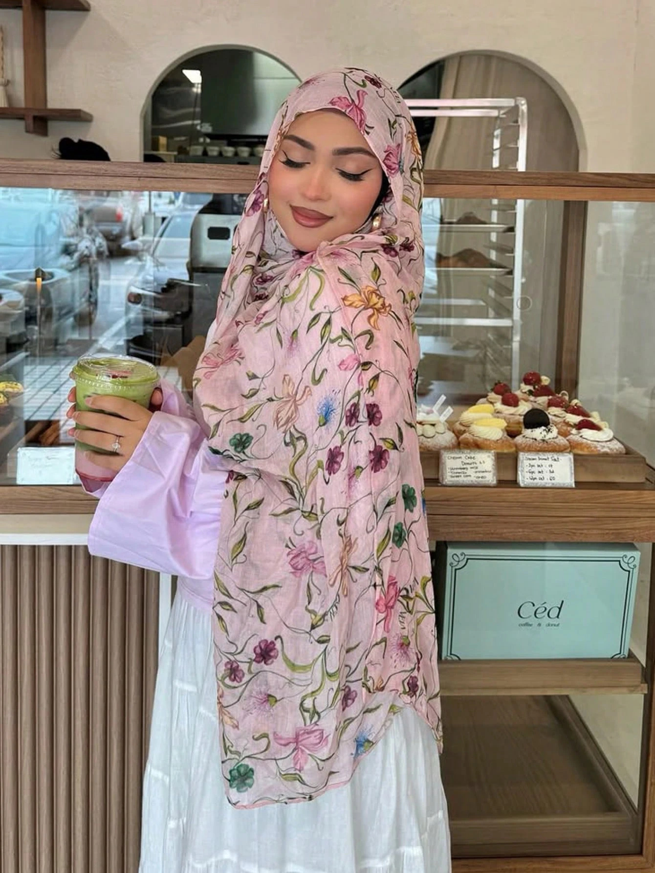 1Pcs Ramadan Blume Aquarell Hijab Frauen Böhmischen Weichen Muslimischen Hijabs Floral Atmungs Schal Wrap Schal Kopftuch Warme