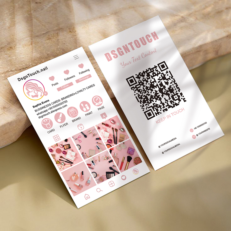 DsgnTouch Instagram Custom QR Card Review Customized Visit Lash Virtual Business Product Cards Beauty Personalized For Business