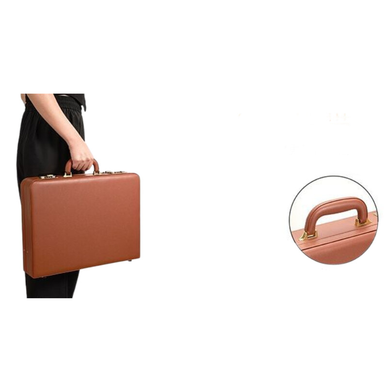 Professional PU Leather Business Briefcase Multifunctional Laptop Bag with Multiple Compartments, Document Organizer for Office