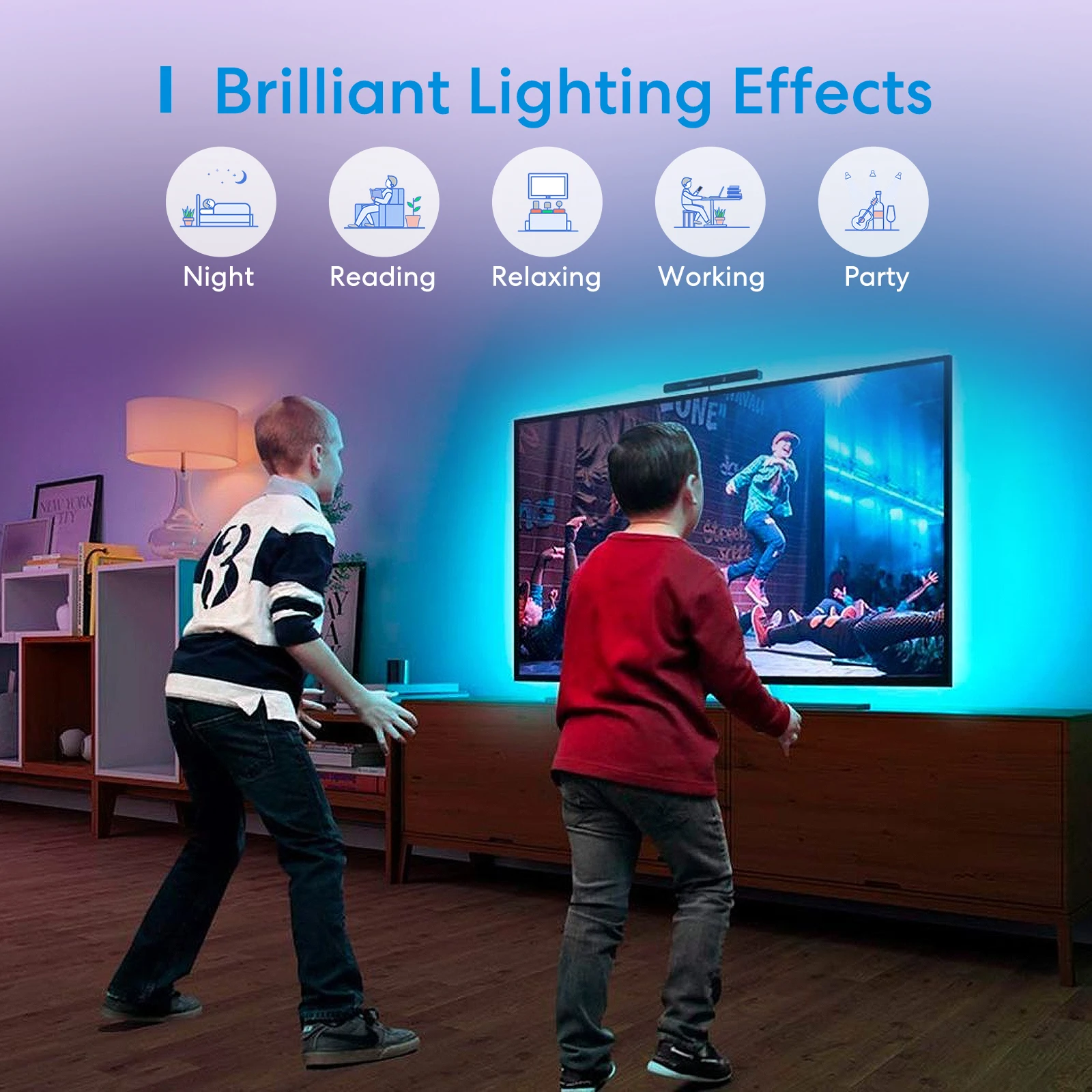 Meross HomeKit tira de luz inteligente WiFi tira de luz LED RGBWW retroiluminación de TV 18W funciona con Siri Alexa asistente de Google SmartThings