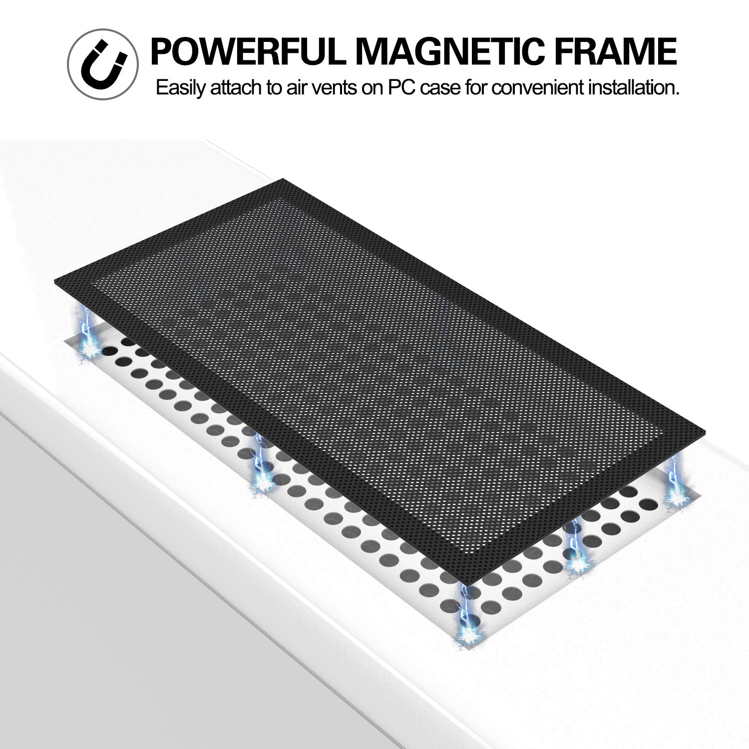 Coolcirc Dust Filter For Computer Cooler Fan 12x36cm Magnetic Frame PC Fan Dust Mesh PC Cooler Filter Dustproof PVC Cover