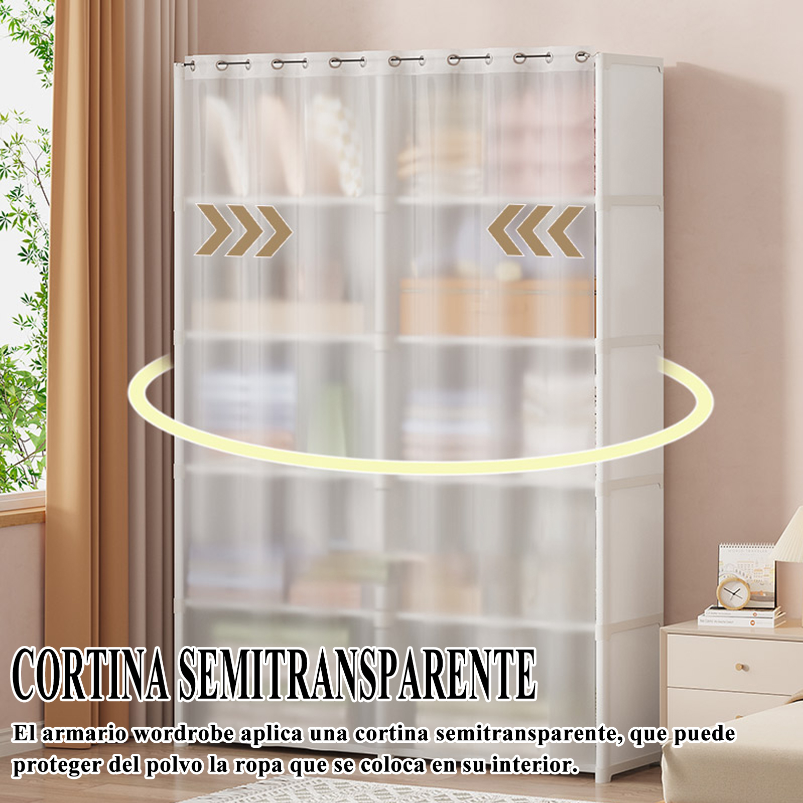 Armario Simple a prueba de polvo de 6 capas, armario de ropa para dormitorio, organizador de almacenamiento, estantería divisoria de alta capacidad de doble fila Estantería de almacenamiento