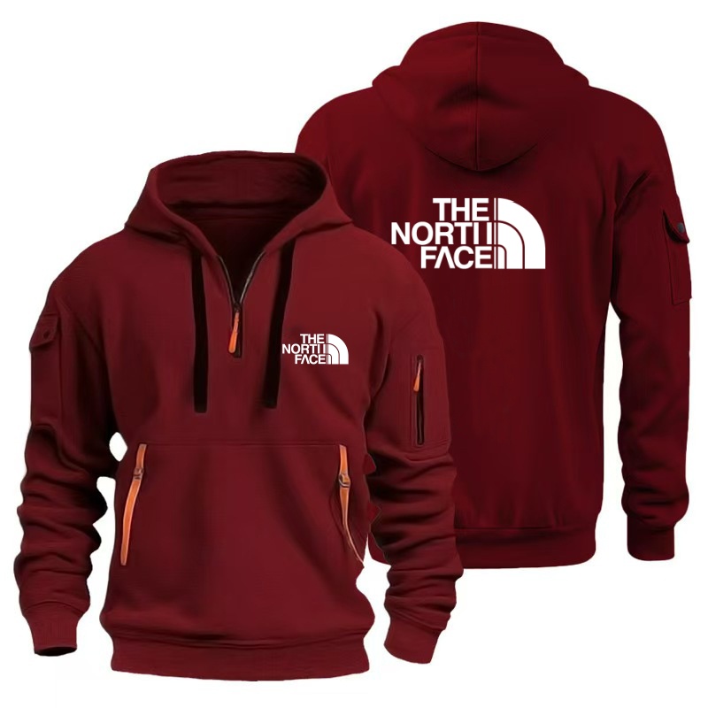 Sudadera con capucha de talla europea para hombre, Jersey informal holgado con múltiples bolsillos y cremallera, a la moda, primavera y otoño, 2024
