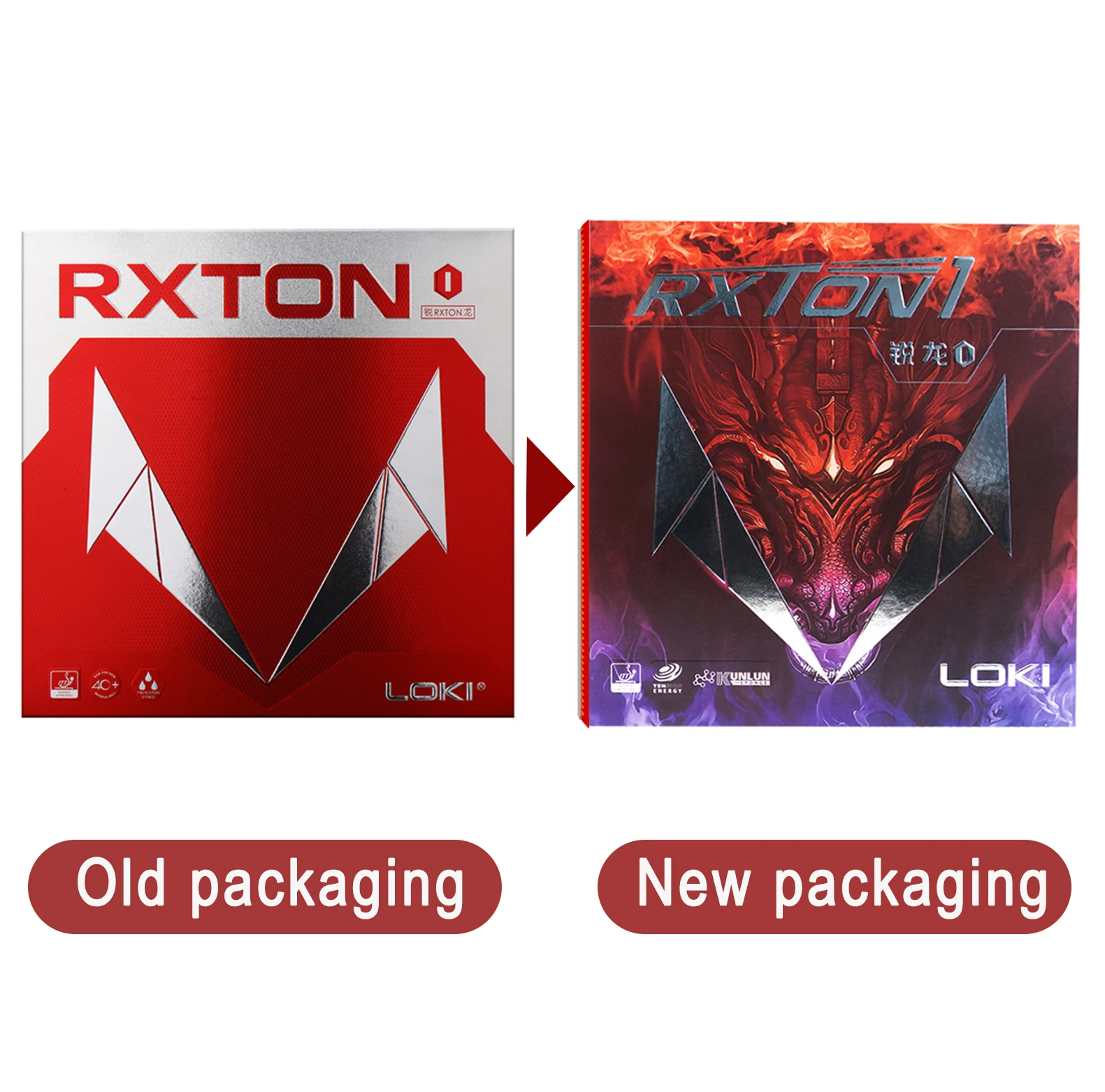 LOKI RXTON 1 Original Tischtennis-Gummi RXTON-1 Allround Spin Control Ping-Pong-Schwamm