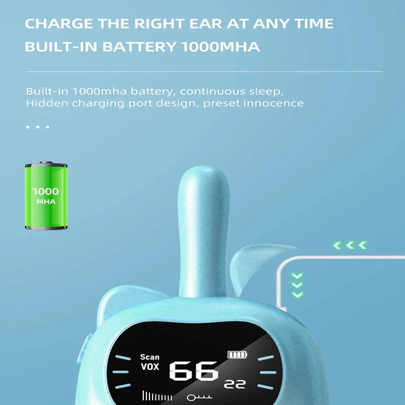 Kinderen 2 Stuks Walkie Talkie Oplaadbare 1000Mah Handheld 0.5W 3Km Radio Transceiver Interphone Interactieve Verjaardagscadeaus Voor Kind