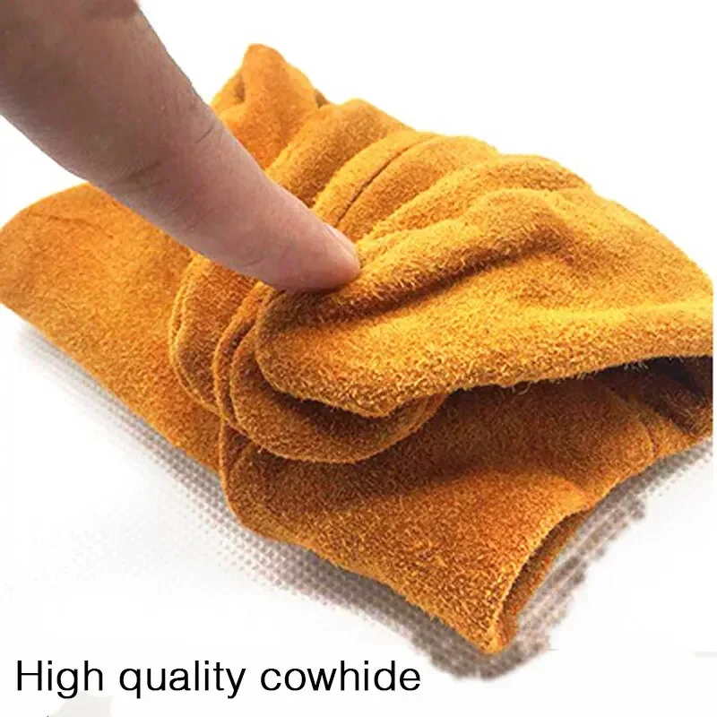 Men Work Gloves Soft Cowhide Driver Hunting Driving Farm Garden Welding Security Protection Safety Protection