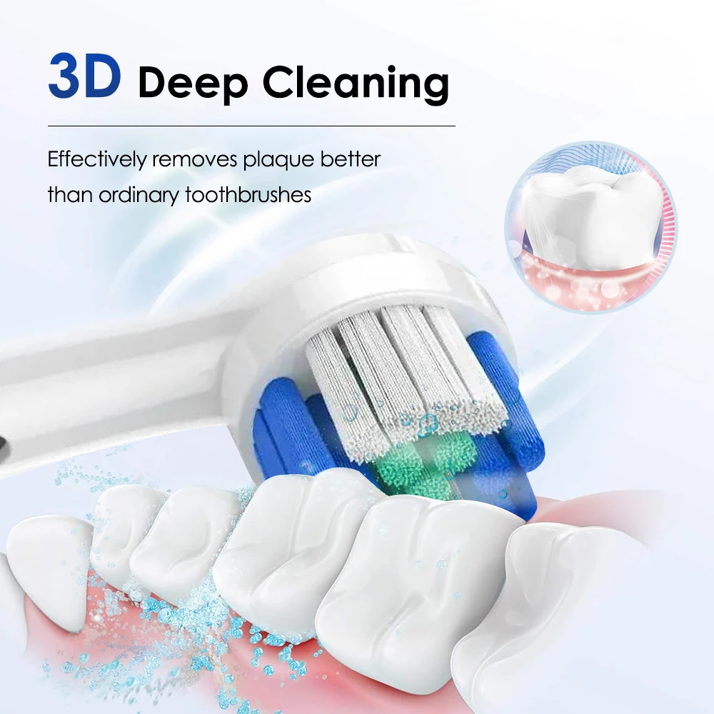 Intelligent Rotating Electric Toothbrush, Rechargeable Rotary Toothbrush Compatible with Oral B Replacement Electric Brush Heads