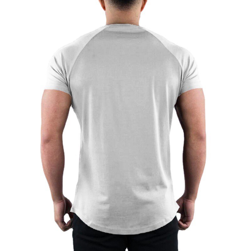 Herren Slim Fit Sport Kurzarm T-Shirt Europäische und amerikanische Sommermode O-Ausschnitt Schnelltrocknendes elastisches Gym Fitness T-Shirt