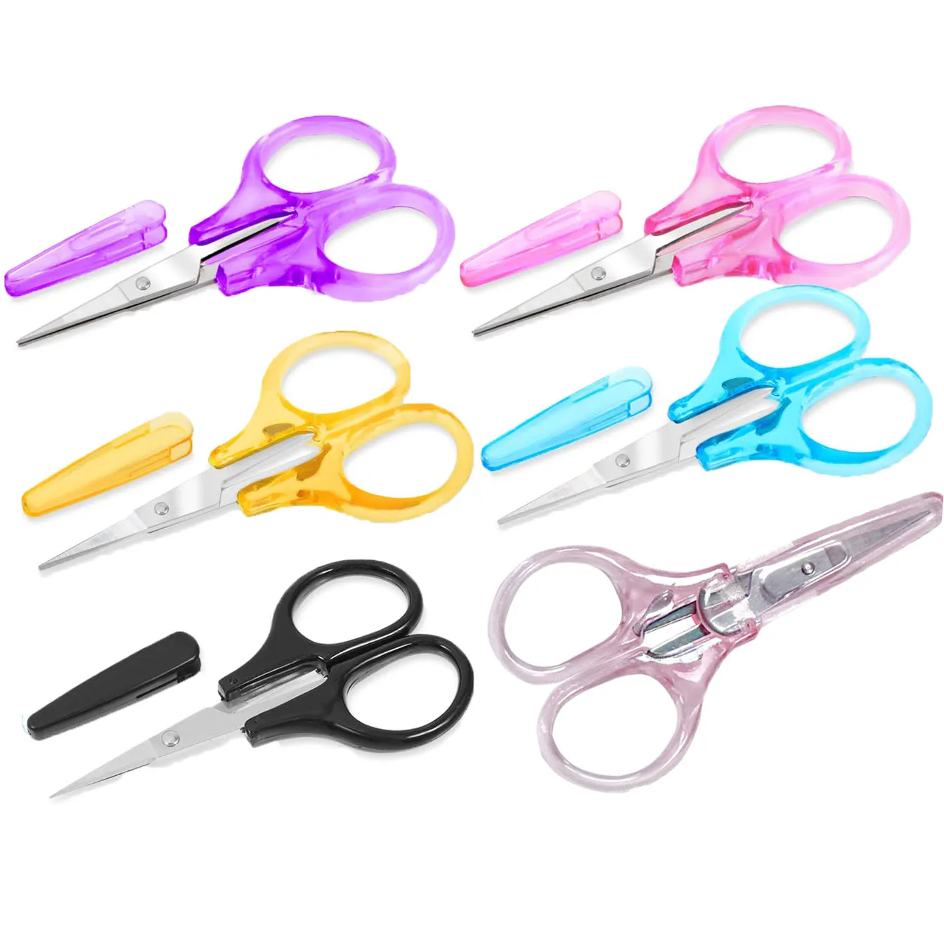 Precision Crafted Stationery Scissors with Sharp Stainless Steel Blades and Protective Cover Design for Office School Use