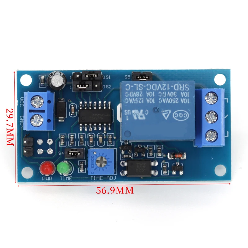 Relé de retardo de alta calidad, módulo de interruptor de encendido/apagado de retardo con temporizador DC 12V 5V Javino
