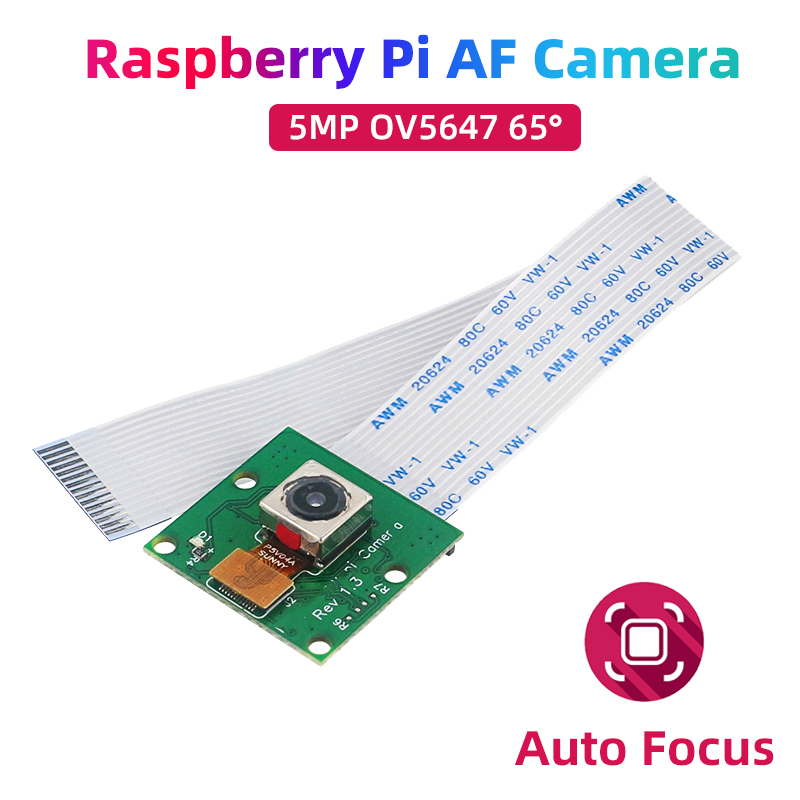 Камера Raspberry Pi AF 5 МП OV5647 с автофокусом 65 °   15-контактный интерфейсный модуль камеры для RPi 5 4B 3B+ 3B Zero 2 W
