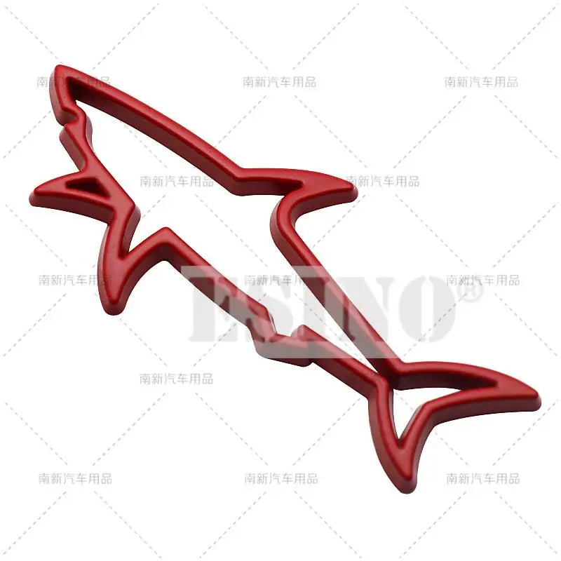 Xe 3D Piranha Cá Mập Carcharodon Carcharias Kim Loại Chrome Kẽm Hợp Kim Quốc Huy Xe Huy Hiệu Cơ Thể Thân Cây Fender Keo Dán