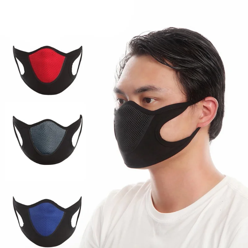 ผ้าปิดปากหน้ากากสีดำตาข่ายระบายอากาศได้ดีสำหรับผู้ชายหน้ากากป้องกัน3D แบบใช้ซ้ำได้สำหรับผู้ใหญ่หน้ากากงานปาร์ตี้
