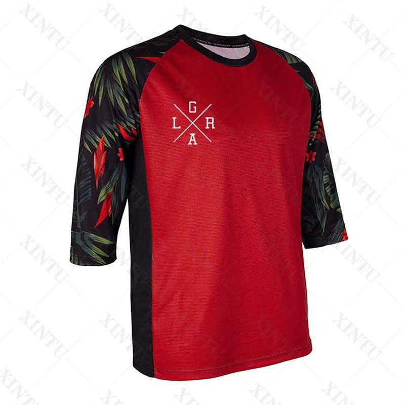 Jersey de manga 3/4 para hombre, sudadera holgada para bicicleta de montaña, Enduro, todoterreno, DH, ropa transpirable para motocicleta, BMX, MTB