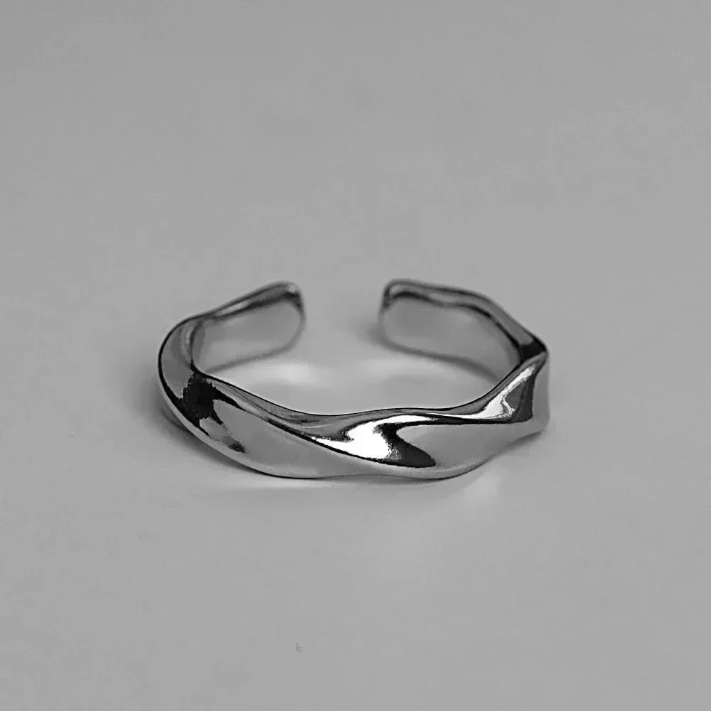 Anillos con diseño de tendencia para hombres y mujeres, Anillos ajustables abiertos simples con giro de Metal, joyería, Anillos de boda