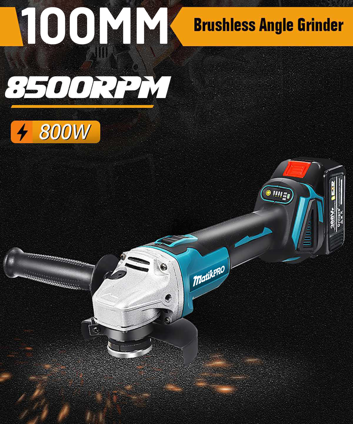 電動125/100mmブラシレスアングルグラインダー研磨切断機コードレスアングルグラインダーマキタ18Vバッテリーピン用