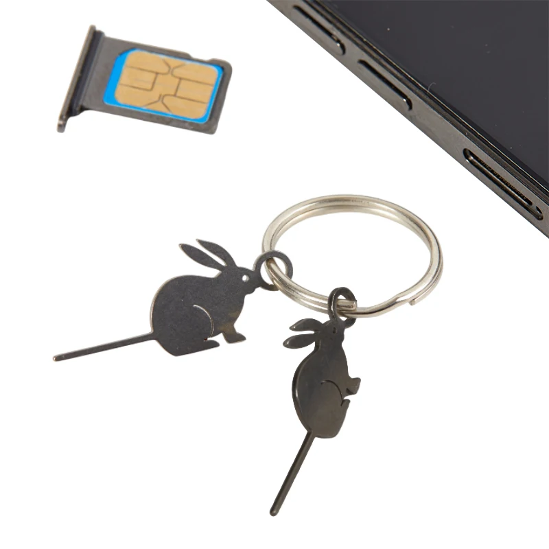 Stainless Steel Sim Card Tray Extended Universal Rabbit Butterfly Thimble For iPhone 12 13 For Huawei Mobile Phones Accessories