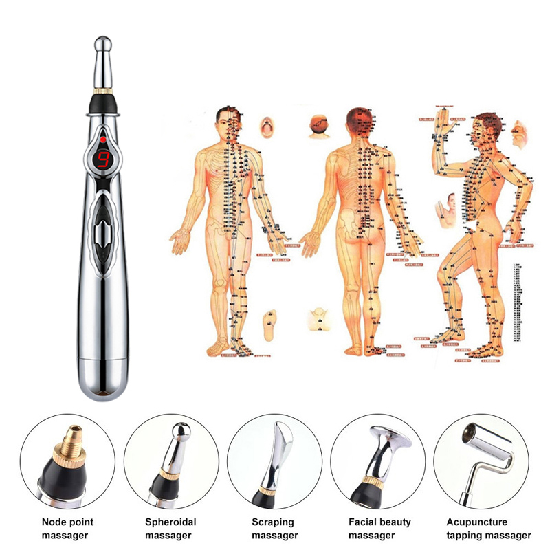 ปากกานวด Acupoint Multi-Function อิเล็กทรอนิกส์ฝังเข็มและ Moxibustion Meridian กด Therapy Energy ปากกาบรรเทาอาการปวด