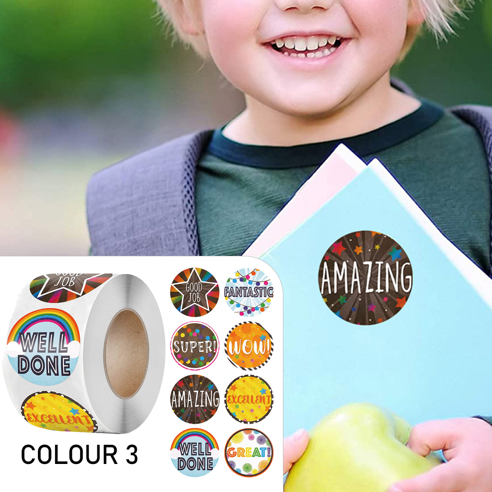 100-500 個のかわいいご褒美ステッカーロール単語モチベーションステッカー学校教師子供学生文具ステッカー子供