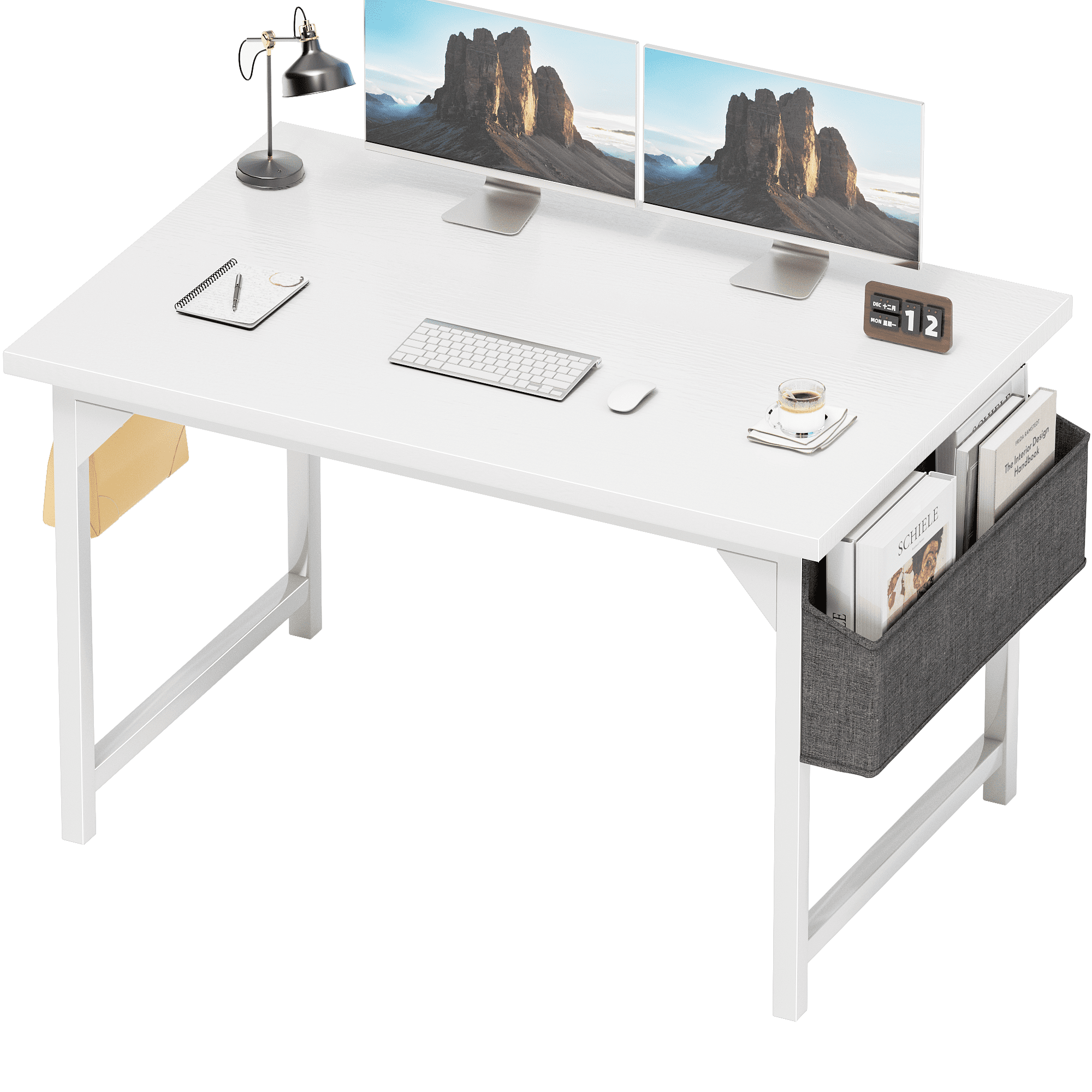 Computer Desk 40 Inch Small Office Desk Modern Writing Desk with Storage Bag Work Study Table with Headphone Hook for Home