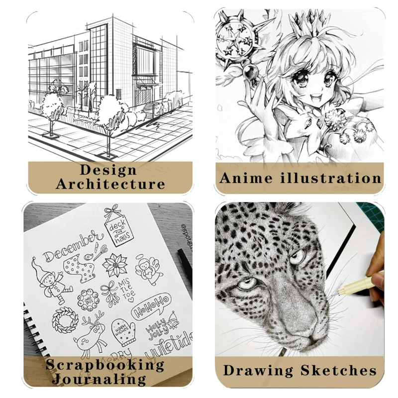 Pigment Liner ไมครอนปากกา MARKER ชุด Hook Line เข็มปากกา Art Manga Outlining ปากกาสําหรับ Sketch แปรงนุ่มเครื่องเขียนอุปกรณ์ศิลปะ