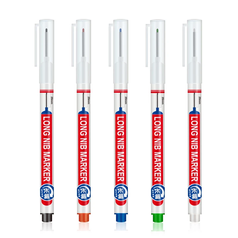 Rotulador multiusos resistente al agua, Punta larga de 20mm, 3 piezas, para carpintería, agujero profundo