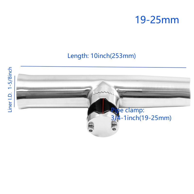 Soporte para caña de pescar, abrazadera de acero inoxidable, rieles de soporte, tubo de 3/4 a 1 pulgada, accesorio para yate, 2 piezas