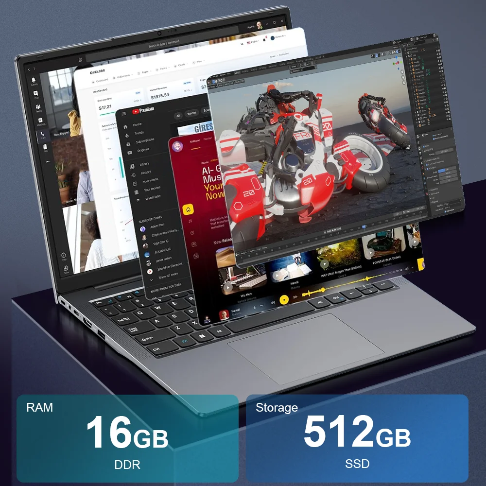 Ninkear X14 Laptop 14 cali 2160*1400 IPS 2K Ekran Intel core m3-8100Y 16GB 512GB Windows 11 Produktywny notebook do ogólnego użytku