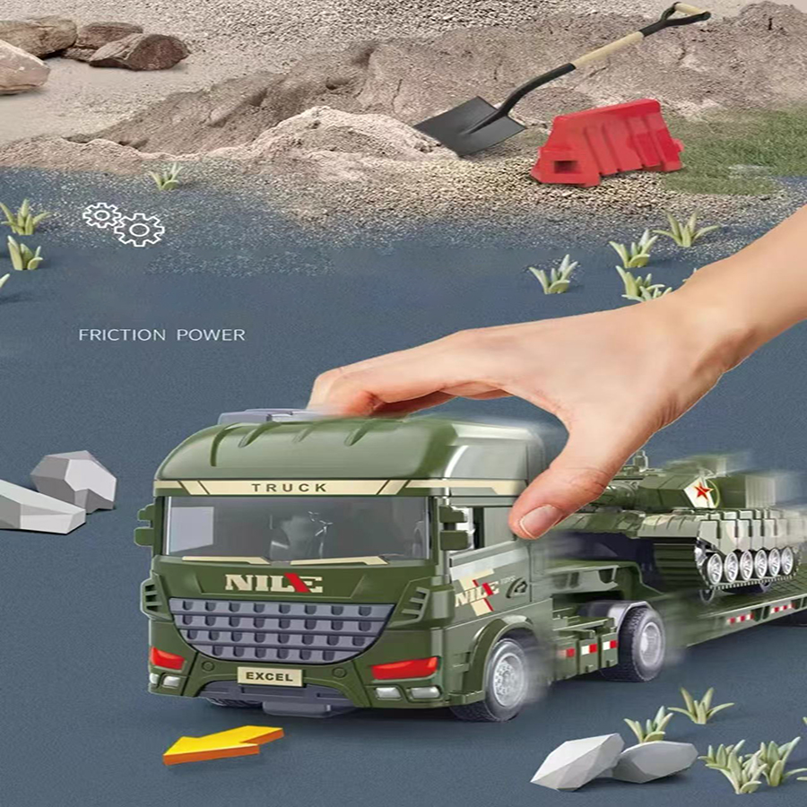 1pcs Scale-carrier container engineering set vehicle excavator transport truck model inertial car education toys gift for childr