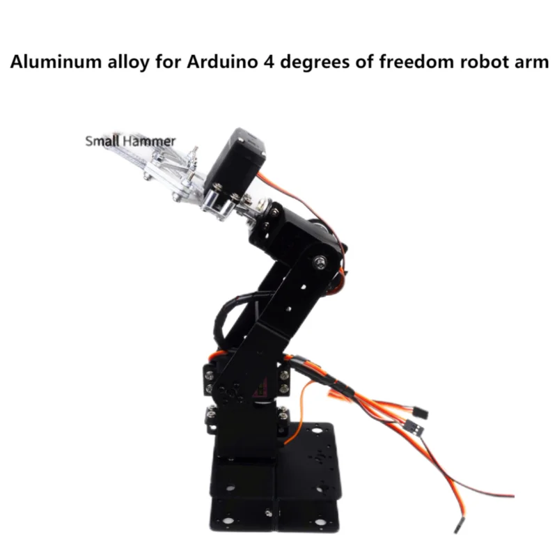 4 Dof unmontierter Roboterarm mit Klauengreifer, Manipulator-Servohalterung aus Aluminiumlegierung, mechanische Klaue für Arduino-Roboter-DIY-Kit