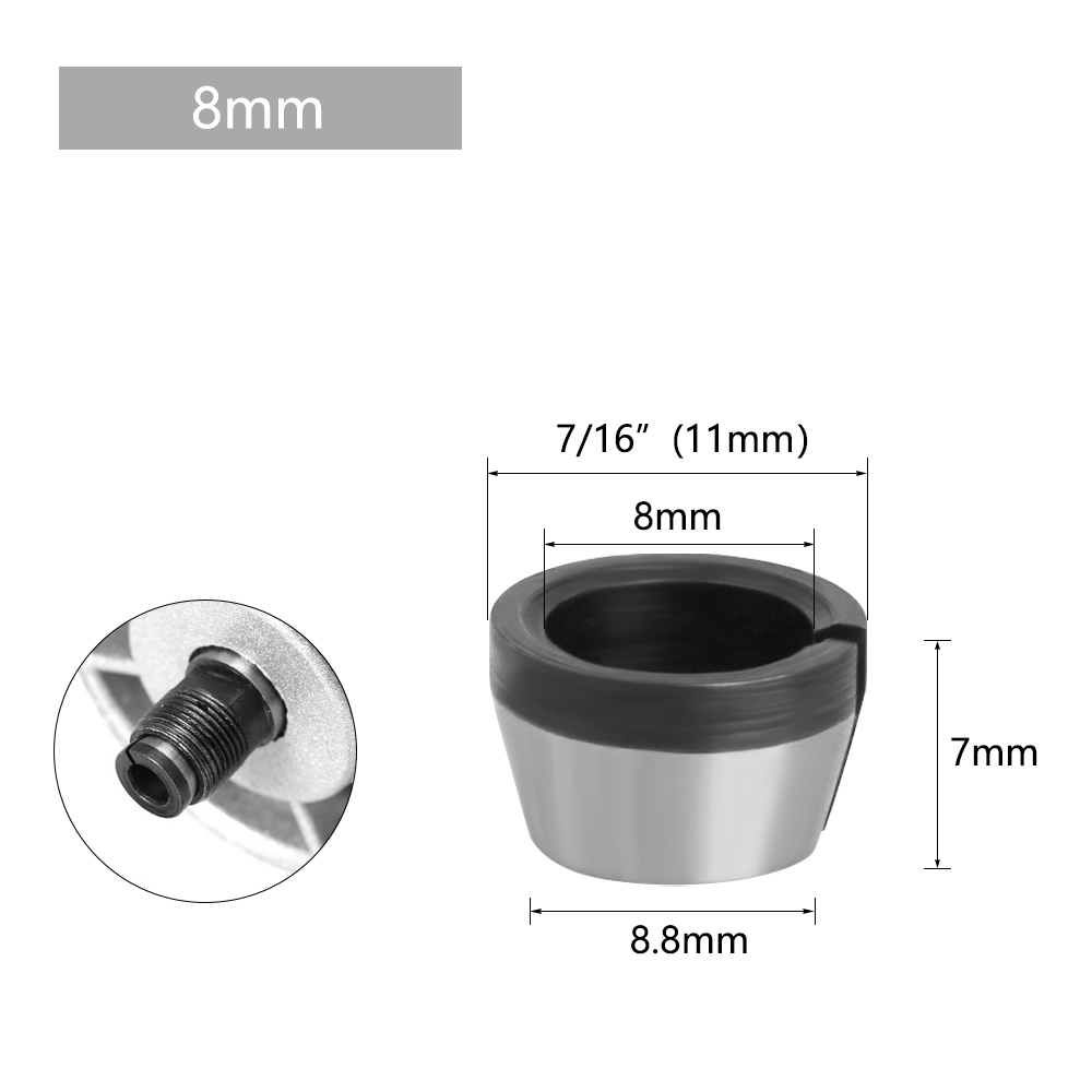 LAVIE 1PC 3Pcs Set Collet 6mm 6.35mm 8mm Collets Chuck Engraving Trimming Machine Electric Router Milling Cutter Accessories