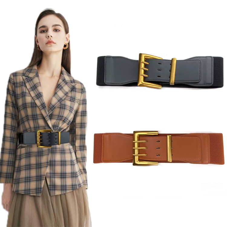 Good Retro ยืดหยุ่นเข็มขัดกว้างหัวเข็มขัดทองสุภาพสตรีแฟชั่นเสื้อ Girdle เข็มขัดเอวผู้หญิง Luxury Designer ยี่ห้อ