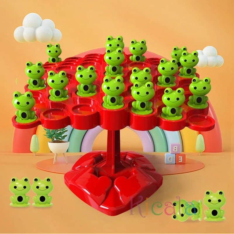 Montessori ของเล่นคณิตศาสตร์ Balancing Board ปริศนาสําหรับเด็กกบ Balance Tree การศึกษา Parent-child Interaction โต๊ะเกมของเล่น
