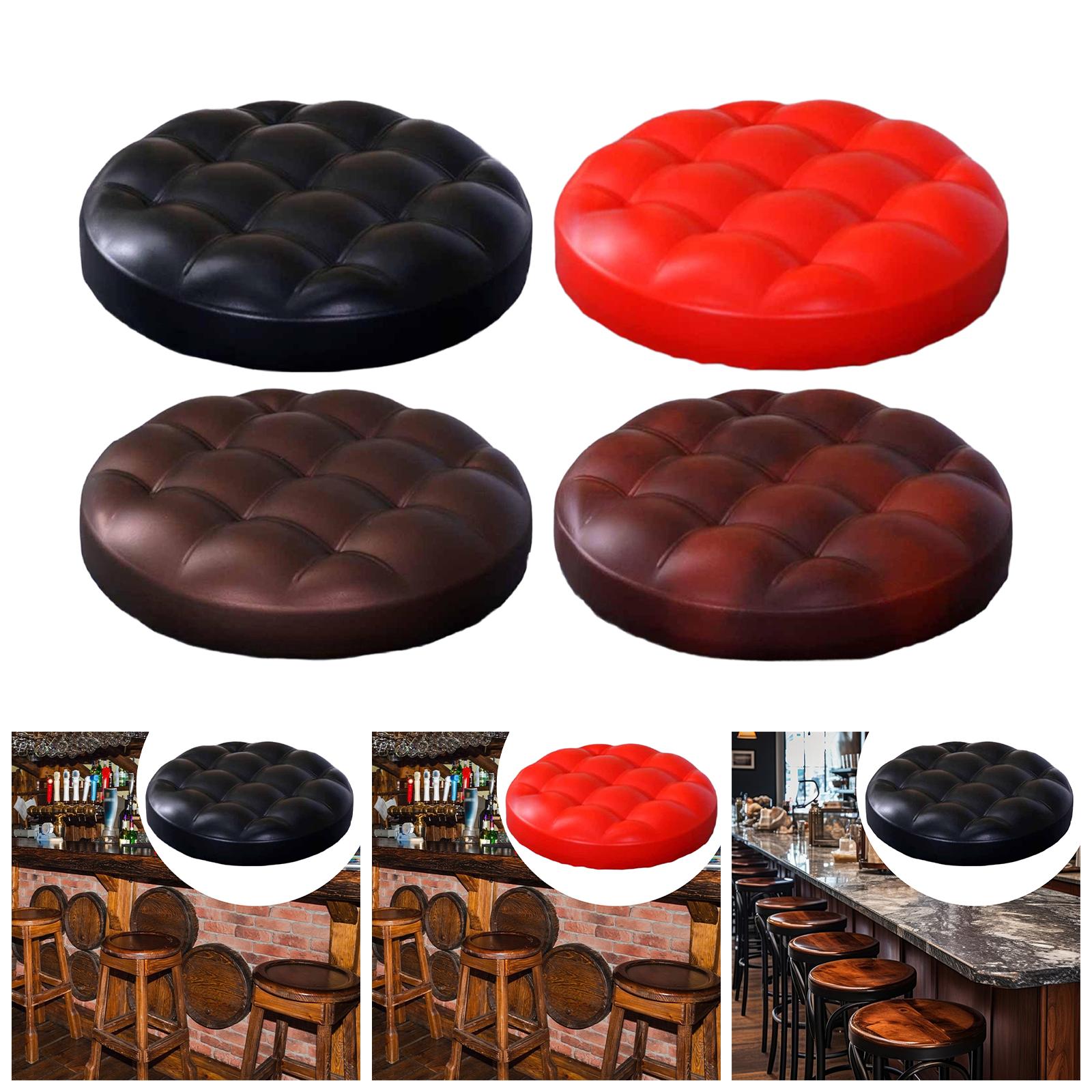 Barstool Seat Cushion PU Leather Cover Heavy Duty Round Rotate Chair Pad for Hair Salon Restaurant Dining Room Home Kitchen