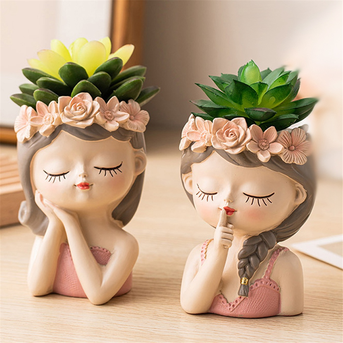 Kleine Fee Sukkulenten Blumentopf Kit mit Drainage loch 4 Zoll Indoor Kaktus Topf einzigartige süße Blumenvasen Dekor a