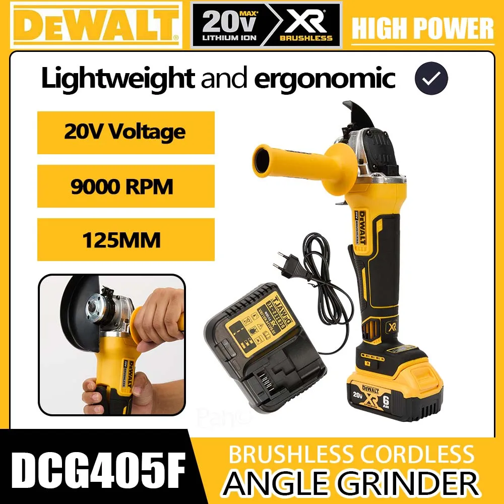 DeWalt Angle Grinder Brushless Handheld Grinding Machine Polishing Machine Wireless Lithium Battery Cutting Machine Dcg405