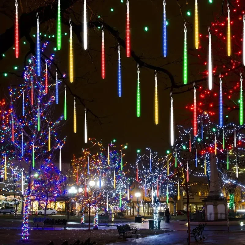 1/2/3/4 pcs führte Meteorsc hauer Regen lichter wasserdichtes Lichterkette licht für Weihnachts feiertags feier Halloween Garten dekoration