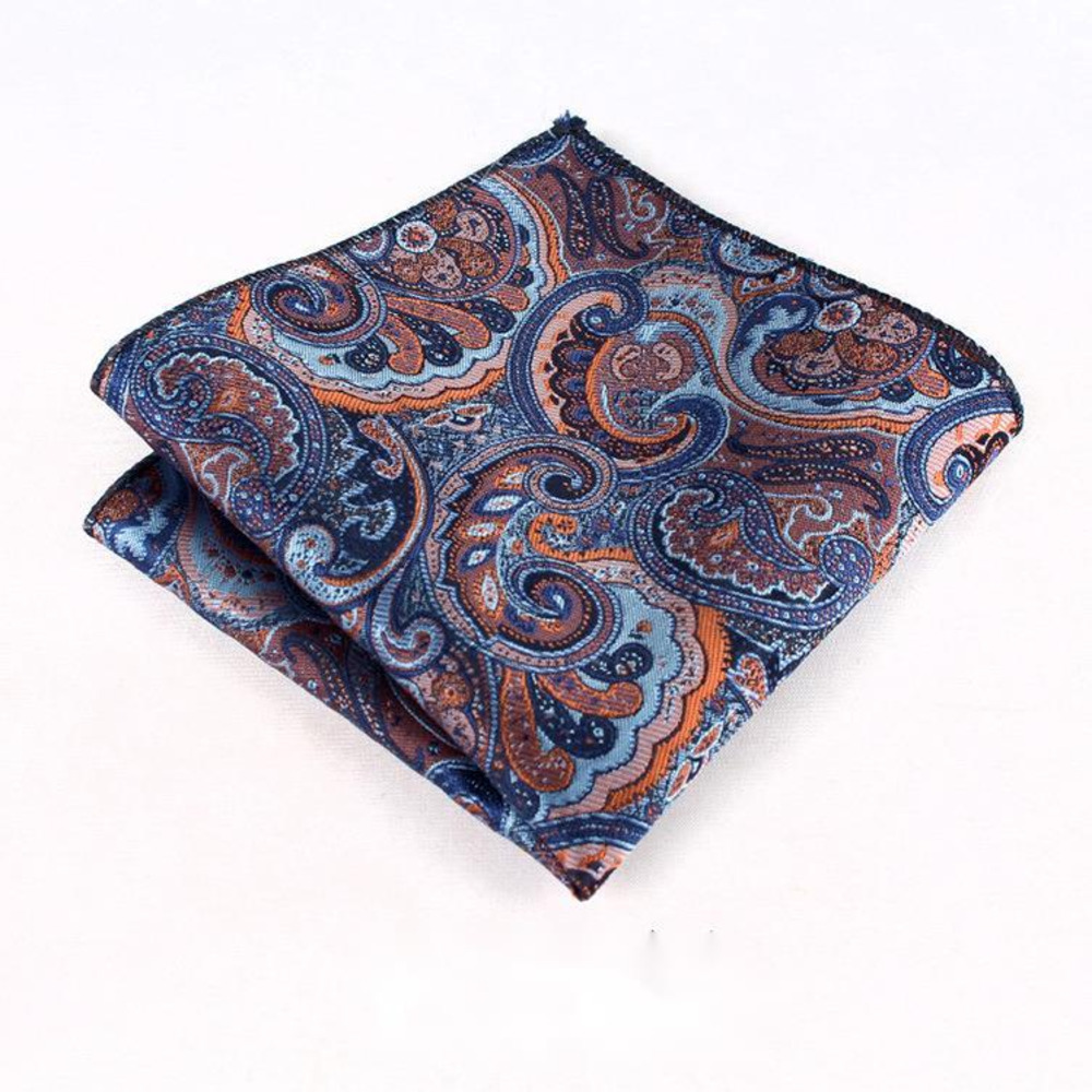23 ซม.Paisley รูปแบบผ้าเช็ดหน้าผู้ชายอย่างเป็นทางการ Navy สีน้ําตาลพ็อกเก็ตสแควร์ผ้าเช็ดตัวเจ้าบ่าวงานแต่งงานชุด Hanky โฮสต์หน้าอกผ้าพันคอขนาดเล็ก